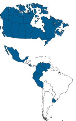 Canada, Mexico, Central & South America